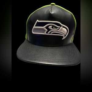 9Fifty New Era Seattle SeaHawks Two Tone Lime Green/Faux Leather adjustable Cap